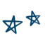 Indigo pen-style illustration of two stars